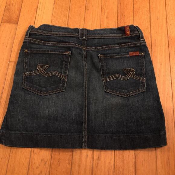 7 for all Mankind Dark Blue Denim Skirt - Size 28 - Picture 4 of 4